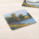 Dessous-de-verre Carré En Papier Réflexion de l'arbre II (Incliné)