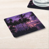 Dessous-de-verre Carré En Papier Réflexion de palmier (Incliné)