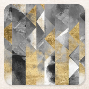 Dessous-de-verre Carré En Papier Réflexions dorées I