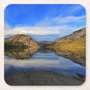 Dessous-de-verre Carré En Papier Réflexions sur le lac Tenaya