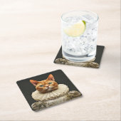 Dessous-de-verre Carré En Papier Regal Cat (En situation)