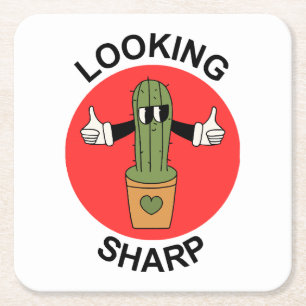 Dessous-de-verre Carré En Papier Regard Acéré  Poinçon de Cactus