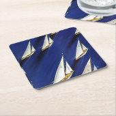 Dessous-de-verre Carré En Papier Régate de voilier par Ski Weld (Incliné)