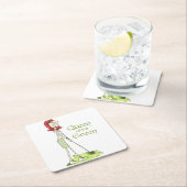 Dessous-de-verre Carré En Papier Reine du Vert (En situation)