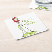 Dessous-de-verre Carré En Papier Reine du Vert (Incliné)