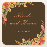Remerciement de mariage aux feuilles d'automne rus