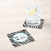 Dessous-de-verre Carré En Papier Remerciement pour la soirée lingerie turquoise (En situation)