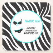 Dessous-de-verre Carré En Papier Remerciement pour la soirée lingerie turquoise (Devant)