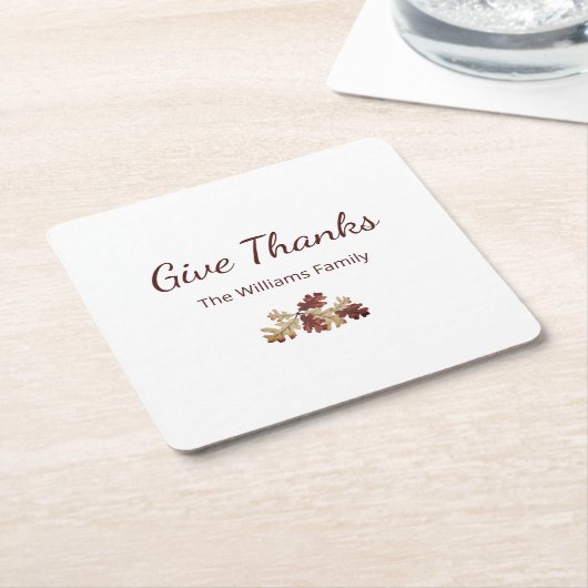 Dessous-de-verre Carré En Papier Remerciements Remerciements Automne Feuillage Auto (Incliné)