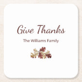 Dessous-de-verre Carré En Papier Remerciements Remerciements Automne Feuillage Auto (Devant)