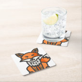 Dessous-de-verre Carré En Papier renard (En situation)