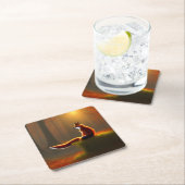 Dessous-de-verre Carré En Papier Renard rêvé (En situation)