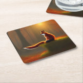 Dessous-de-verre Carré En Papier Renard rêvé (Incliné)