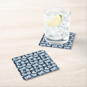 Dessous-de-verre Carré En Papier Renards arctiques Motif de Noël Tartan Plaid hiver