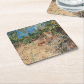 Dessous-de-verre Carré En Papier Renards, Bruno Liljefors (Incliné)