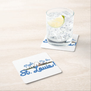 Dessous-de-verre Carré En Papier Rencontrez-Moi À Saint-Louis !