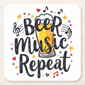 Dessous-de-verre Carré En Papier Répératrice de la musique de Beer