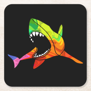Dessous-de-verre Carré En Papier Requin coloré