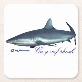Dessous-de-verre Carré En Papier requin gris cool