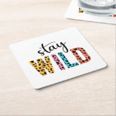 Dessous-de-verre Carré En Papier Restez à l'abri (Incliné)