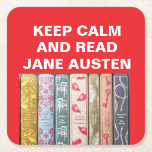 Dessous-de-verre Carré En Papier Restez calme et lisez Jane Austen