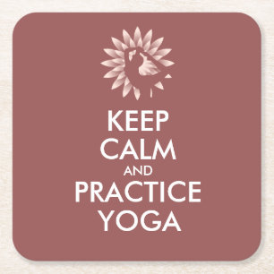 Dessous-de-verre Carré En Papier Restez calme et pratiquez le yoga