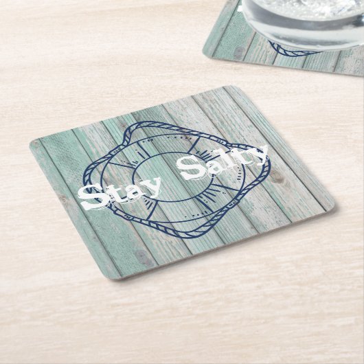 Dessous-de-verre Carré En Papier Restez Salty Beach Life (Incliné)