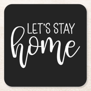 Dessous-de-verre Carré En Papier Restons à la maison