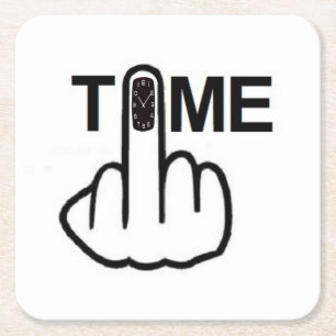 Dessous-de-verre Carré En Papier Retourner le temps dessous de verre