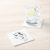 Dessous-de-verre Carré En Papier Retriever de surveillance Sip (En situation)