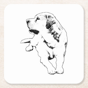 Dessous-de-verre Carré En Papier Retriever de surveillance Sip