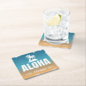 Dessous-de-verre Carré En Papier Rétro Aloha Hawaï (En situation)