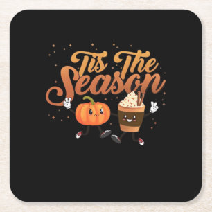 Dessous-de-verre Carré En Papier Retro automne, c'est la saison