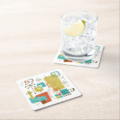 Dessous-de-verre Carré En Papier Rétro classique (En situation)