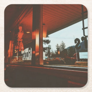 Dessous-de-verre Carré En Papier Retro Diner dans le Pacifique Nord-Ouest