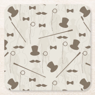 Dessous-de-verre Carré En Papier Rétro motif pour l'homme 2