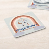 Dessous-de-verre Carré En Papier Retro Rainbow Super bébé Genre Neutre Douche (Incliné)