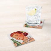 Dessous-de-verre Carré En Papier Retro Soda Ad Joke (En situation)