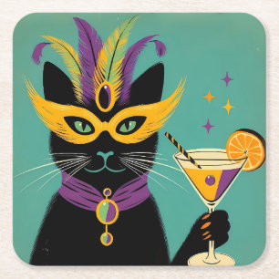 Dessous-de-verre Carré En Papier Rétro Sophisticats C'est l'heure du Martini de Mar
