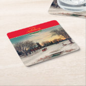 Dessous-de-verre Carré En Papier Réveillon de Noël, art, (Incliné)