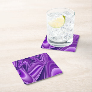 Dessous-de-verre Carré En Papier Rêves arc-en-ciel à fleurs violettes
