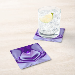Dessous-de-verre Carré En Papier Rêves arc-en-ciel à fleurs violettes
