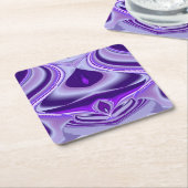 Dessous-de-verre Carré En Papier Rêves arc-en-ciel à fleurs violettes (Incliné)