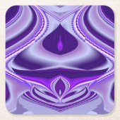 Dessous-de-verre Carré En Papier Rêves arc-en-ciel à fleurs violettes (Devant)