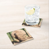 Dessous-de-verre Carré En Papier rhinocéros blanc (En situation)