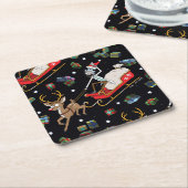 Dessous-de-verre Carré En Papier Rick et Morty | Christmas Reindeer Sleigh Pattern (Incliné)