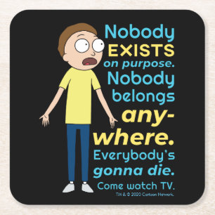 Dessous-de-verre Carré En Papier RICK ET MORTY™  Il N'Y A Personne À But Lucrati