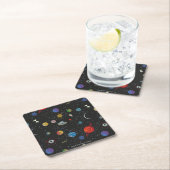 Dessous-de-verre Carré En Papier RICK ET MORTY™| Motif spatial (En situation)