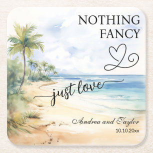 Dessous-de-verre Carré En Papier Rien De fantaisie Juste Aimer Élégant Mariage