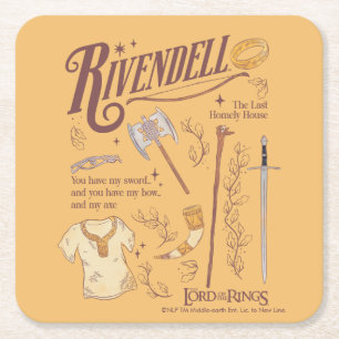 Dessous-de-verre Carré En Papier RIVENDELL™ Collage Aquarelle Graphique